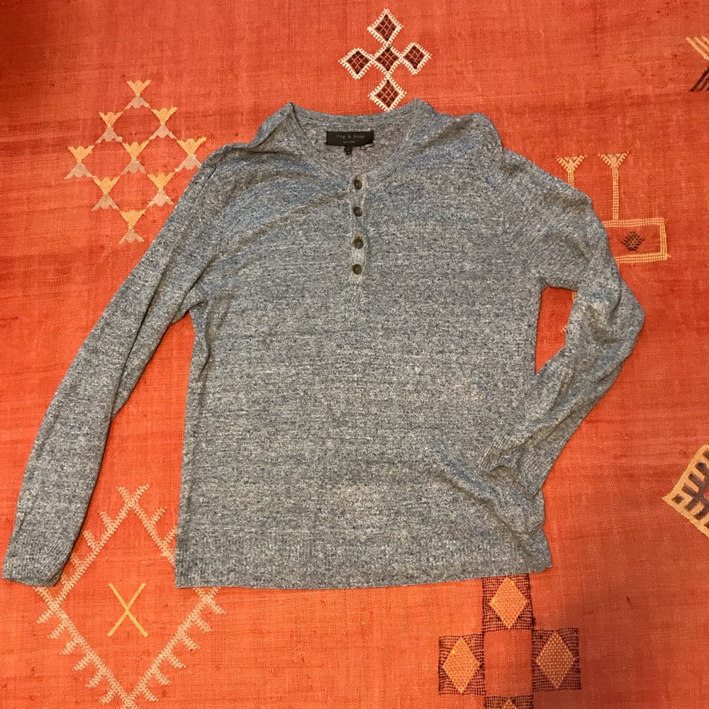 Rag and Bone Blue Melange Top Sz M